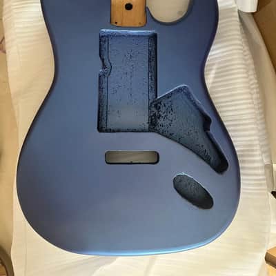 Matte Blue Strat Style Paulownia Wood Guitar Body