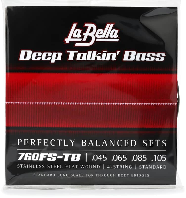 La Bella 760FS-TB Deep Talkin' Bass Flatwound Bass Guitar Strings - .045-.105 Standard Through Body image 1