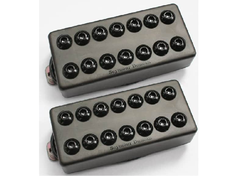 Seymour Duncan Invader 7 String Humbucker Flat Black Metal Covers Passive Guitar Pickup Set image 1