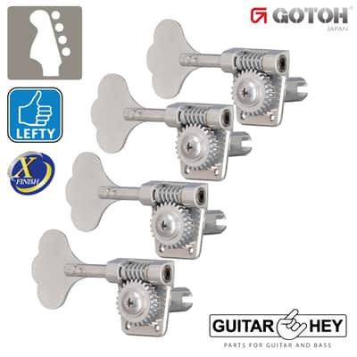 NEW Gotoh GB528 Res-O-Lite Vintage Bass 4-in-Line LEFT HANDED - ANTIQUE X-CHROME image 1
