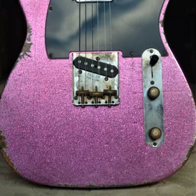 American Fender Telecaster Custom Heavy Relic Pink Gold Sparkle Colorshift! image 3