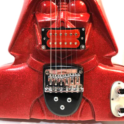 Electric guitar made out of a vintage star wars action figure case because who the hell knows why The Blinged Out Darth Vadercaster 2020 Hot Rod Red Sparkle image 1