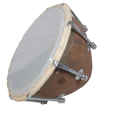 Unbranded Handcraft 13" Nagada Traditional Hand Drum Nagari Musical Percussion Instrument - Natural image 3