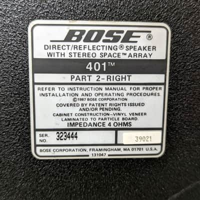 Pair Of Bose 401 Direct Reflecting Floor Standing Speakers image 12