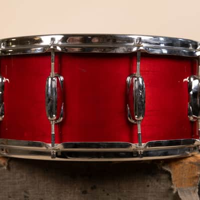 1990s Slingerland 6.5x14 Artist Cherry Stain Snare Drum image 5