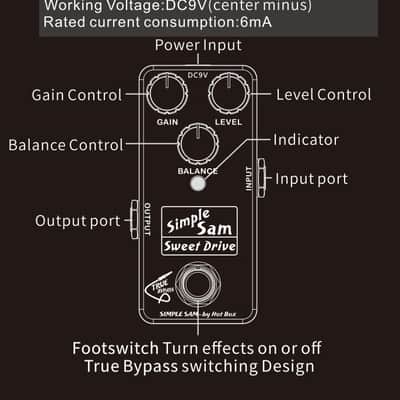 Simple Sam Sweet Drive Analog Overdrive Guitar FX Pedal Bypass Astounding Tone image 9
