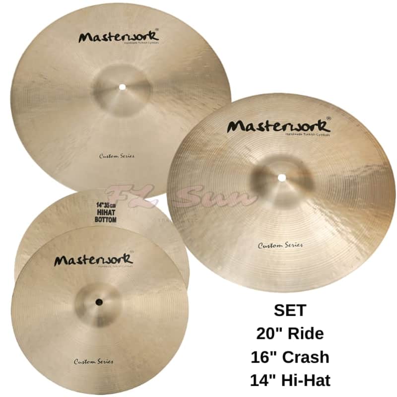 Masterwork Custom Series 14" Hi-Hat - 16" Crash - 20" Ride Cymbal Set