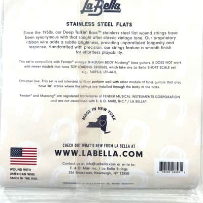 La Bella Bass Strings Deep Talkin' Bass Flat Wound Short Scale 30" 760F-MUS image 2