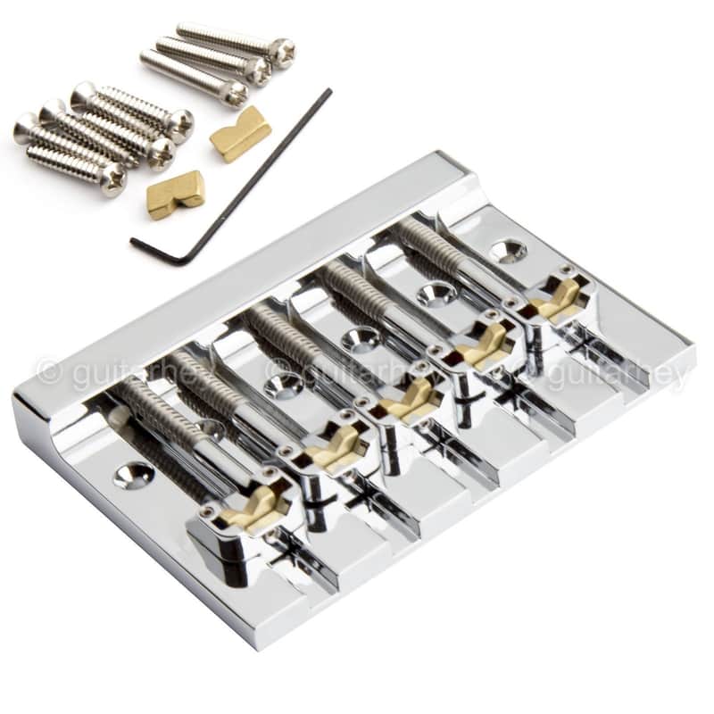 NEW Hipshot 5K502C Kickass 5 STRING BRIDGE Retrofits Fender Squier Bass - CHROME image 1