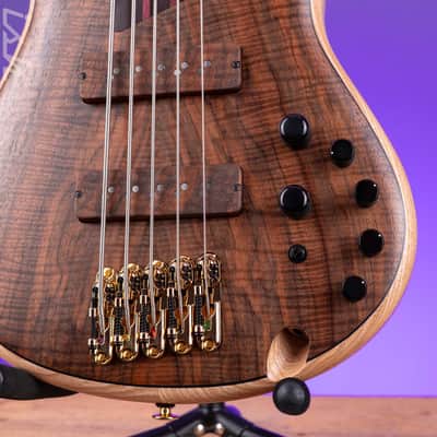 Ibanez Custom Shop Visions SR 5-String Bass Natural Bastogne Walnut image 5