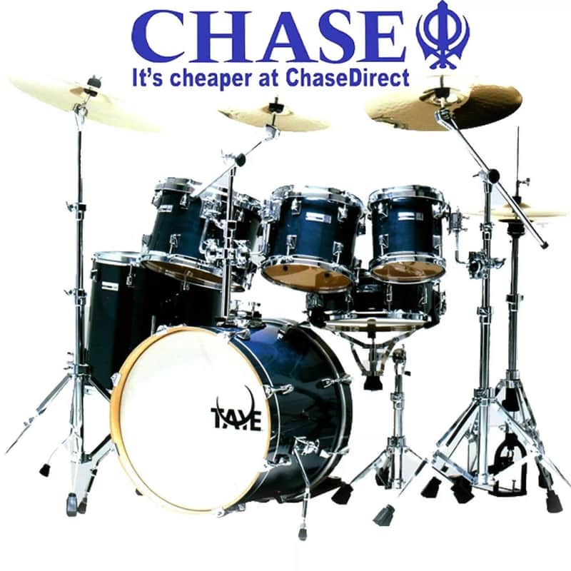 TAYE Drum Kit 4 Piece Studio Maple Blue 22" Bass Drums Incl Hardware Set ~ D24