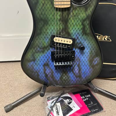 Kramer Baretta Viper Snakeskin Electric Guitar - Green Blue Fade image 2
