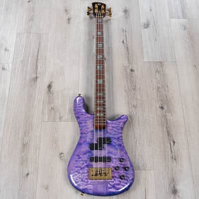 Spector USA NS-2 Bass, Quilt Maple over Reclaimed Redwood, Ultra Violet image 3