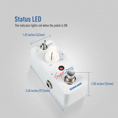 SONICAKE Clean Boost Pedal with Buffer and +12dB Gain, Mini Pure Boost Guitar Bass Effects Pedal - Sonic Super Master(Shipping from Local US,EU,UK warehouse) image 5