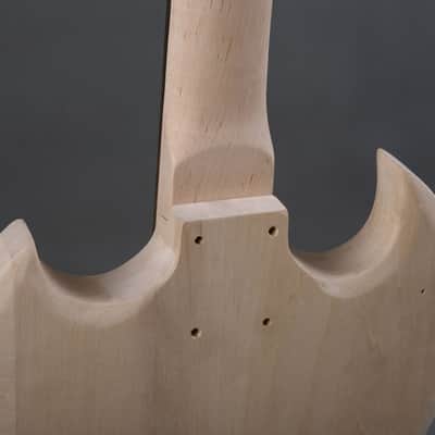 Unbranded Double Cut  Electric Guitar DIY Kit Natural Unfinished image 12