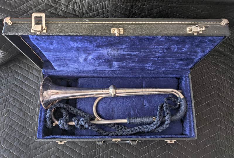 RON COLLIER ULTRA-RARE 'OLD GUARD' FIFE & DRUM CORPS CEREMONIAL TRUMPET w/CASE #6