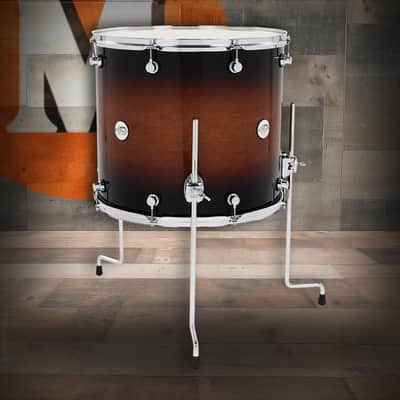 DW Design Series Maple Floor Tom, 16x18 - Tobacco Burst Gloss Lacquer w/Chrome Hardware (DDLG1618TTTB) image 1