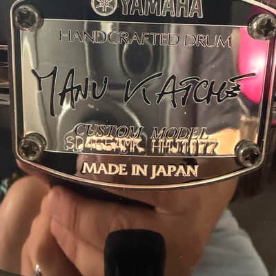 Yamaha SD-465AMK Manu Katche 6.5x14" Brass Snare Drum 2010s - Black Nickel image 2