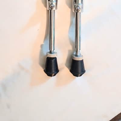 UNMARKED/UNKNOWN BASS DRUM SPURS PAIR - CHROME - FREE SHIP TO C-USA! image 1