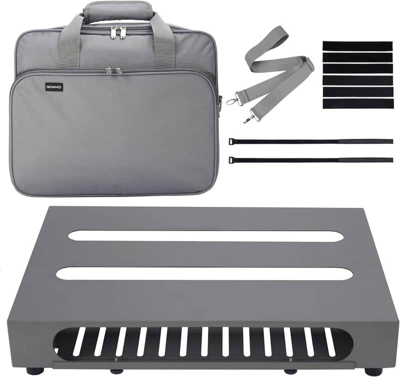 Guitar Pedal Board 13.8" x 11" Guitar Pedalboard with Gig Bag and Mounting Tape (Gray) image 1