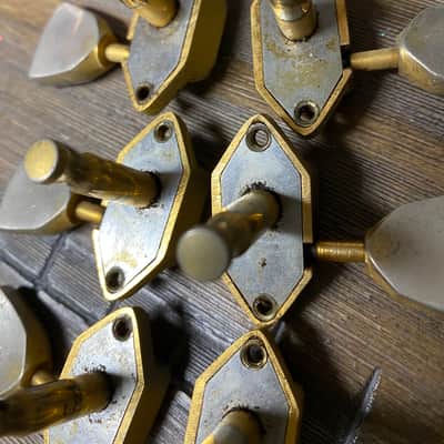 Kluson Waffle back Gibson tuners 1960s Gold aged image 4