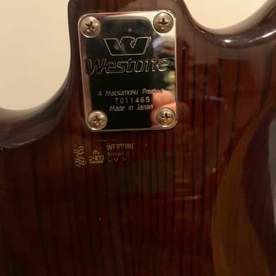 Westone Genesis bass guitar w/ case 1987 Burgundy Ash image 7