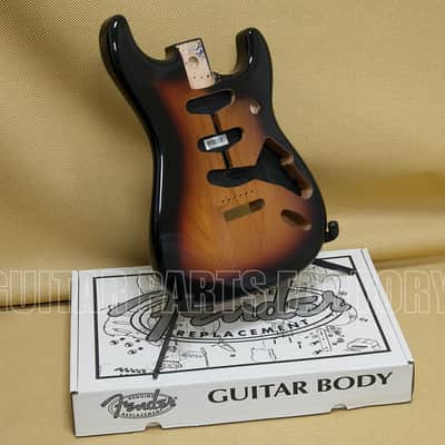 099-8003-700 Genuine Fender Alder Sunburst Stratocaster Body w/ Vintage Bridge image 1