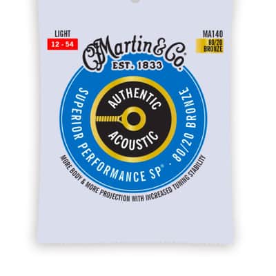 Martin MA140 Authentic Acoustic SP Guitar Strings Light 80/20 Bronze 12-54 image 1