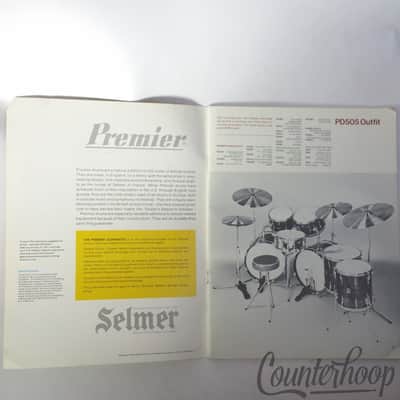Premier/Selmer 72 Drum Catalog 2000 Snare PD505 Set Zyn Zildjian Cymbals Vintage image 2