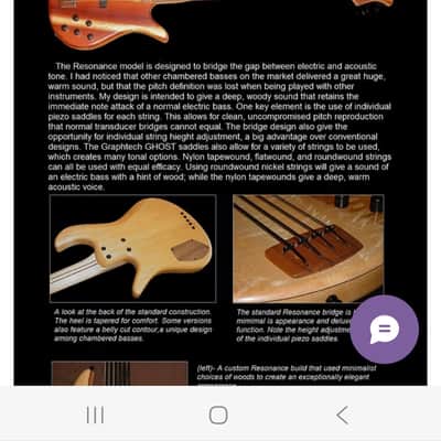 Stambaugh Resonance Fretless 4 string bass full scale w/hard case image 15