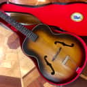 100% ORIGINAL 1963 Harmony BROADWAY H954 ARCHTOP ACOUSTIC GUITAR  BURST w/ VINTAGE CHIP CASE