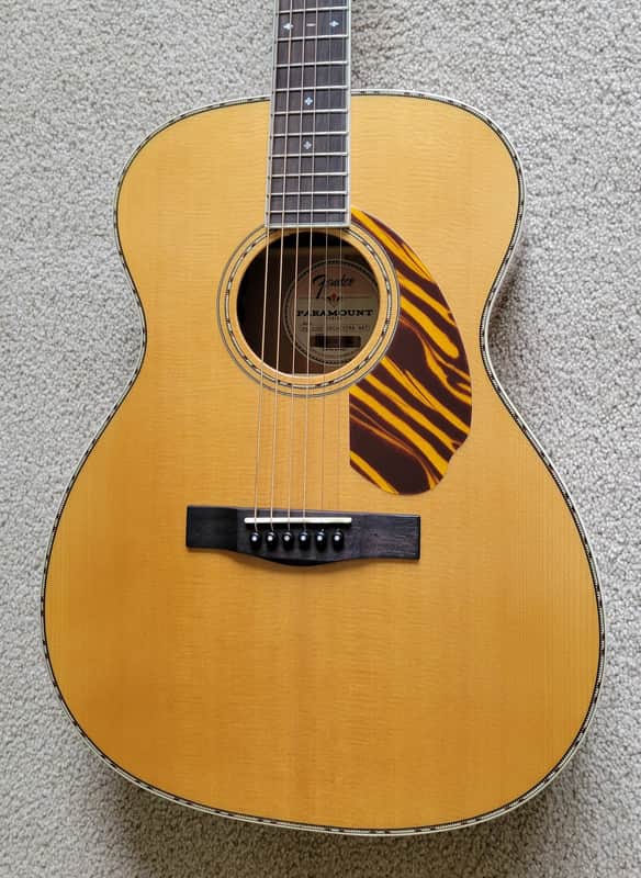 Fender PO-220E Orchestra Acoustic Electric Guitar, Natural Finish, Hard Shell Case image 1