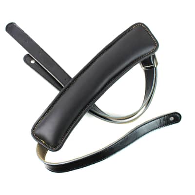 Walker & Williams C-19-BB Black On Black Leather Vintage Slash Strap Extra Long image 8
