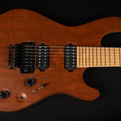 2014 Mayones Regius Pro 7 Claro Walnut | Custom 7-String Swamp Ash Body Neck Thru Birdseye Maple Fretboard DiMarzio Pickups Floyd Rose Tremolo Coil Split | CoA OHSC image 4