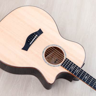 2023 Taylor Custom Grand Auditorium Acoustic Electric Guitar Trans Black w/ Lutz Spruce + Flame Maple image 10