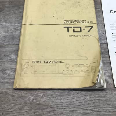 Original Roland TD-7 Owners Manual image 2