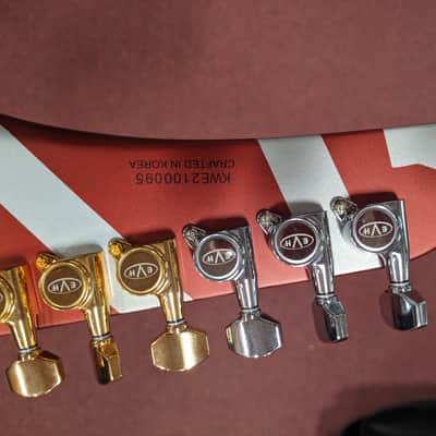 EVH Striped Series Shark 2020's Burgundy w/ Silver Stripes image 11