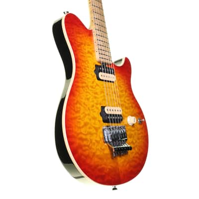 Ernie Ball USA Music Man Axis Electric Guitar, Cherry Burst with Hard Case image 5