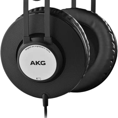 Genuine AKG K72 Over-Ear Closed-Back Monitor Studio Stereo Headphones, Black image 2
