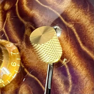 Kinnatone Short Gold Stainless Steel knurled 3 or 5 way Blade style Switch Tip For Strat or Tele image 2