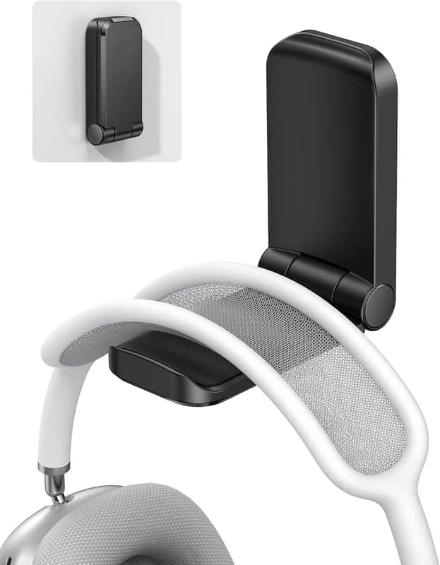 Headphone Stand, Sticky Headset Hanger - Adhesive Headphone Holder Hook Mount, Headset Stand Holder Clip Under Desk, Earphone Clamp image 1