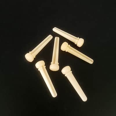 6x Acoustic Guitar Bridge Pins Real Bone with Brass Ring – Replacement Bridge Pins for Folk Guitar image 4