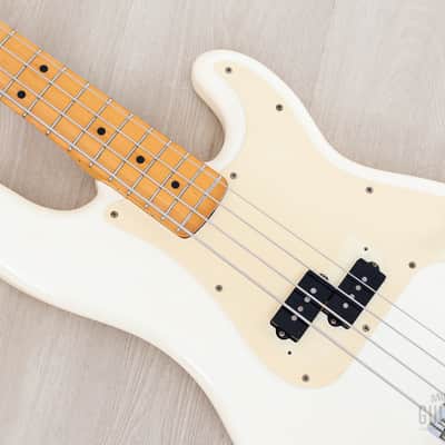 1982 Fender JV Precision Bass ‘57 Vintage Reissue PB57-70 Olympic White Ash Body, Japan MIJ Fujigen image 7