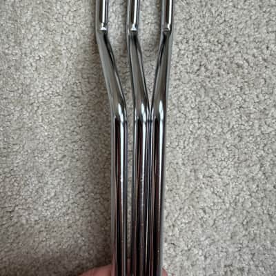 Unknown Set of 3 Floor Tom Drum Legs with Rubber Tips - 18 1/2” x 10.5mm - Chrome image 5