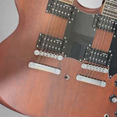 Dean Gran Sport Double Neck Worn Brown image 2