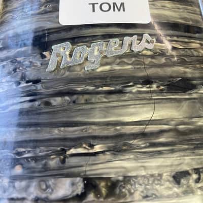 Vintage 1968 Rogers Londoner 4 Piece Drum Shell Pack - 12/13/16/20 - Black Strata Pearl image 16