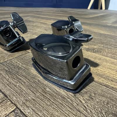TAMA Black Chrome Floor Tom Drum Leg Holders Hardware Mounts x3 #ND87 image 2
