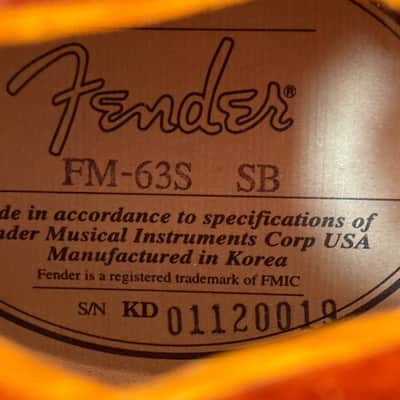 FENDER FM-63S SB 2001 MANDOLIN *near MINT!* image 18