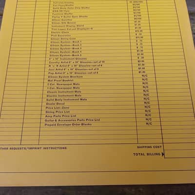 Vintage Mid-1960's Gibson Advertising & Promotional Materials Dealer Order Form! Extremely Rare, Super Cool! image 3