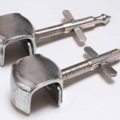 Ludwig Bass Drum Spurs, Logo Stamped, Nickel Finish, Logo, MINT! / 1920s-30s / INSPECTED & TESTED image 6
